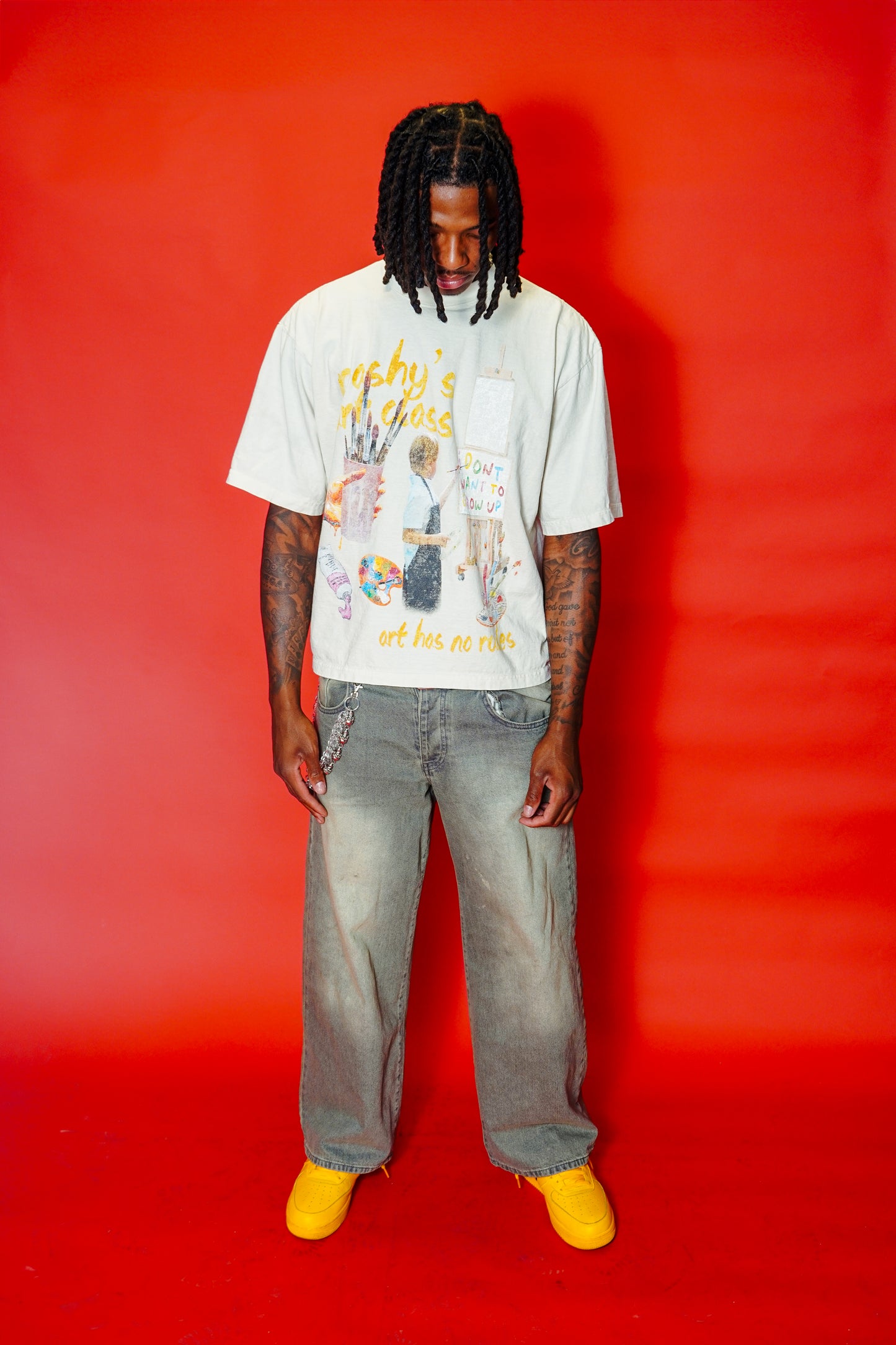 "PASHY'S ART CLASS" BOXY CROPPED TEE