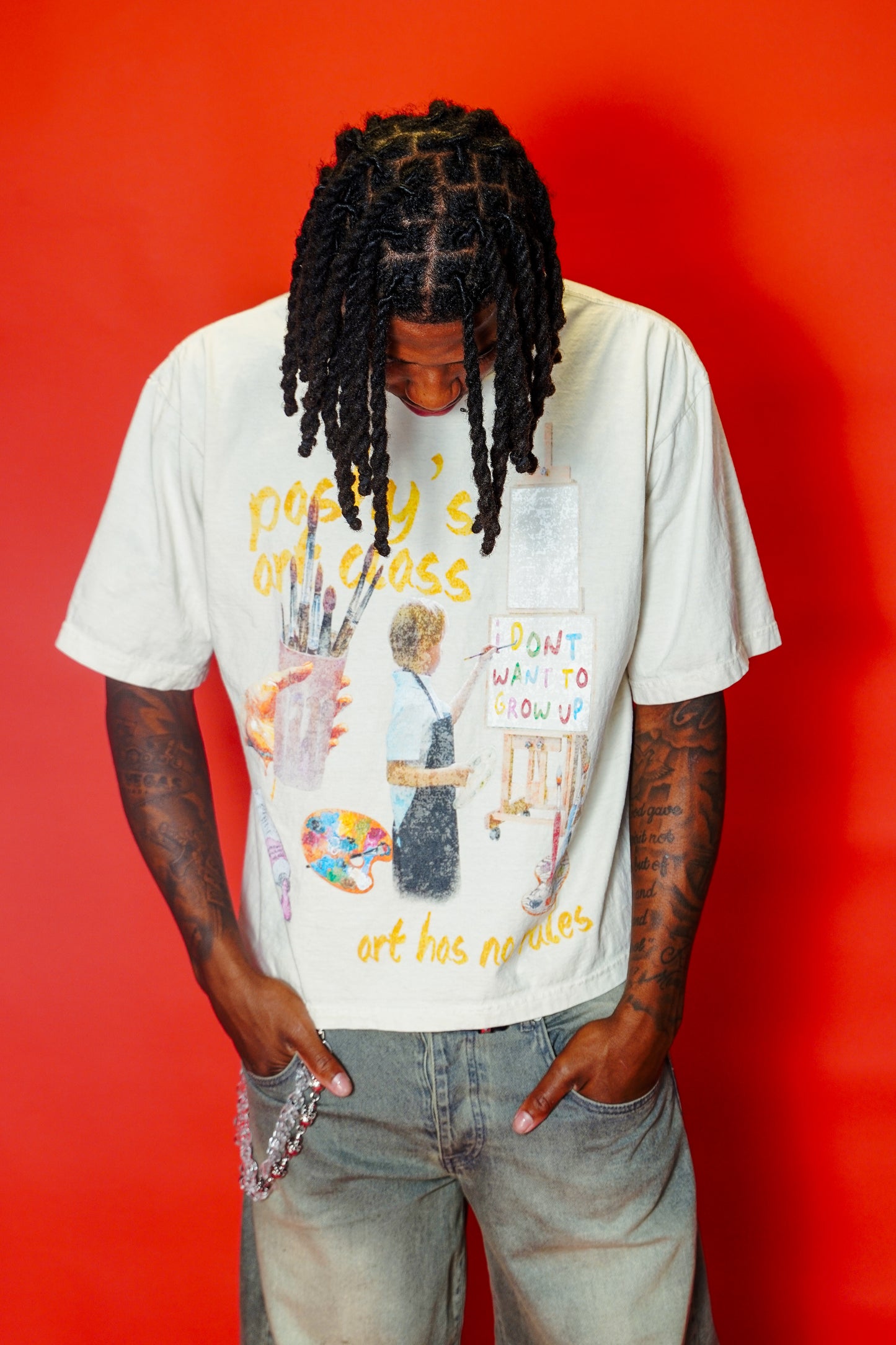 "PASHY'S ART CLASS" BOXY CROPPED TEE