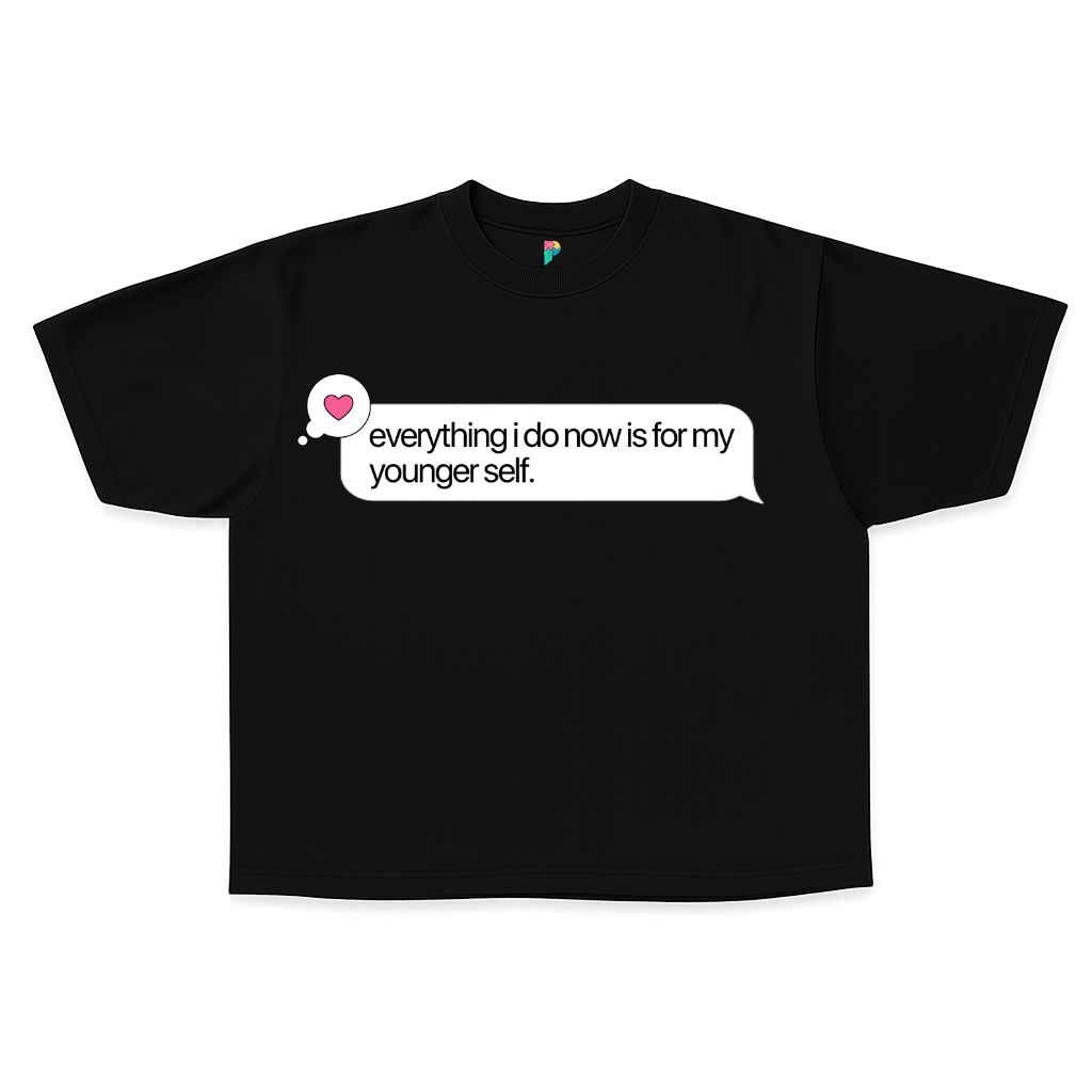 "FOR MY YOUNGER SELF" BOXY CROPPED TEE