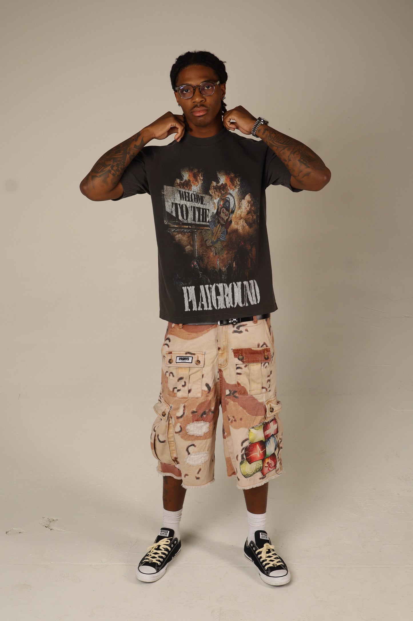 “PERK-A-PASHY” DESERT CAMO JORTS