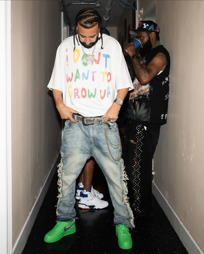 "I DONT WANT TO GROW UP" BOXY CROPPED TEE