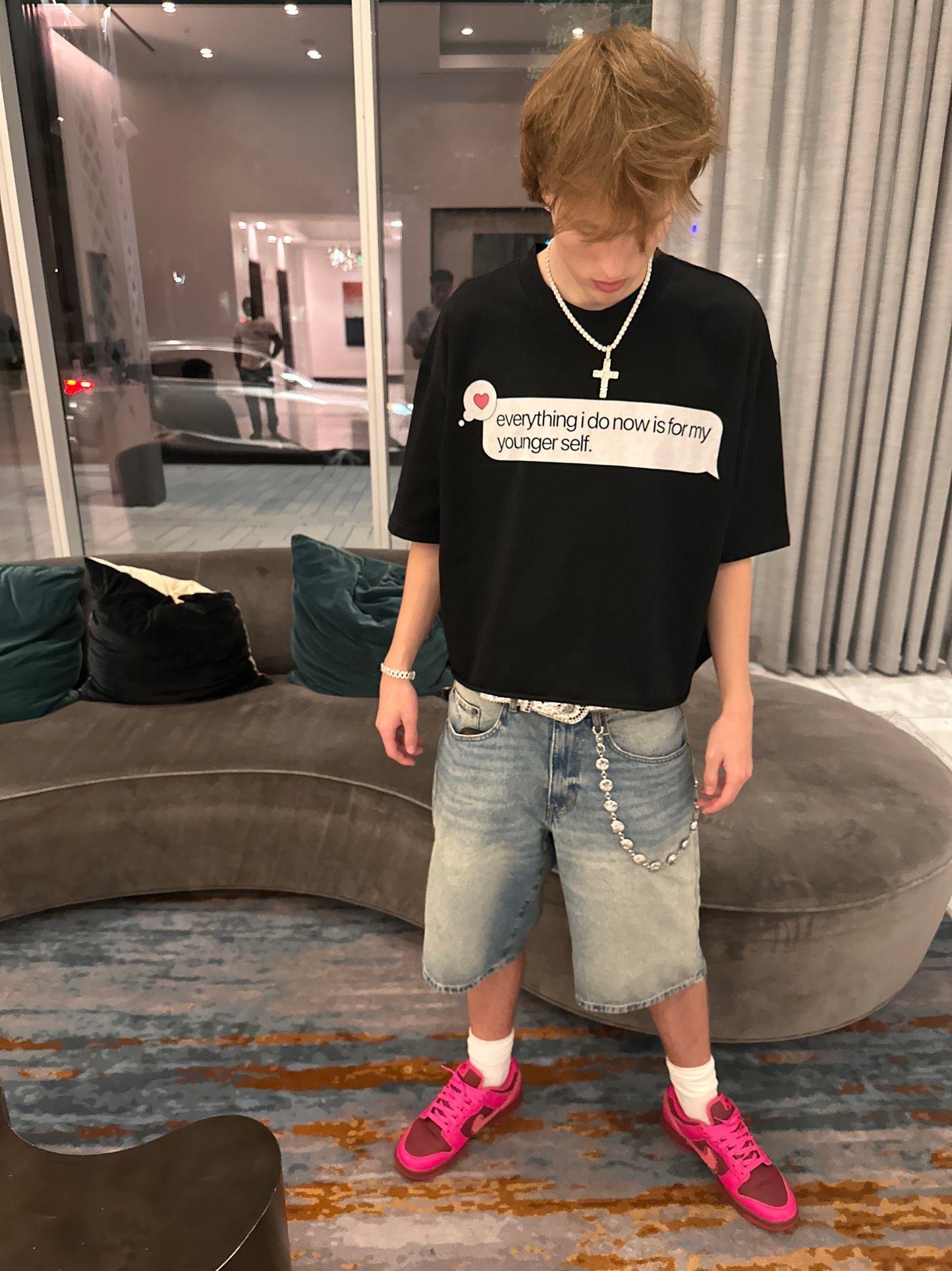 "FOR MY YOUNGER SELF" BOXY CROPPED TEE