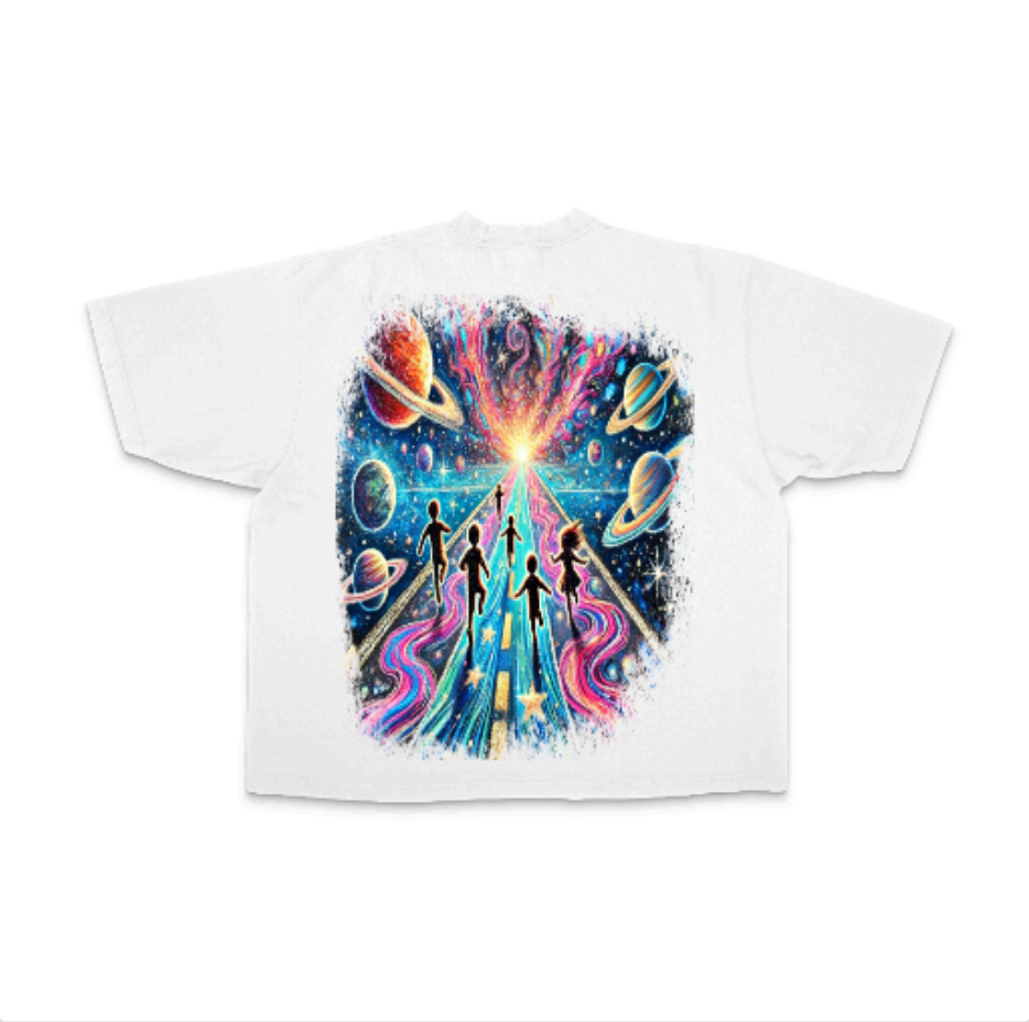 "RUN FREE" BOXY CROPPED TEE