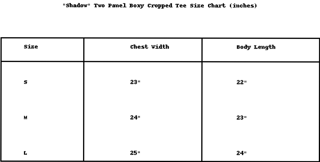 "SHADOW" TWO PANEL BOXY CROPPED TEE