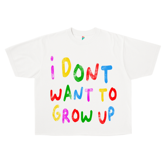 "I DONT WANT TO GROW UP" BOXY CROPPED TEE
