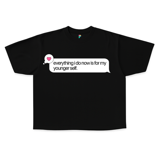 "FOR MY YOUNGER SELF" BOXY CROPPED TEE