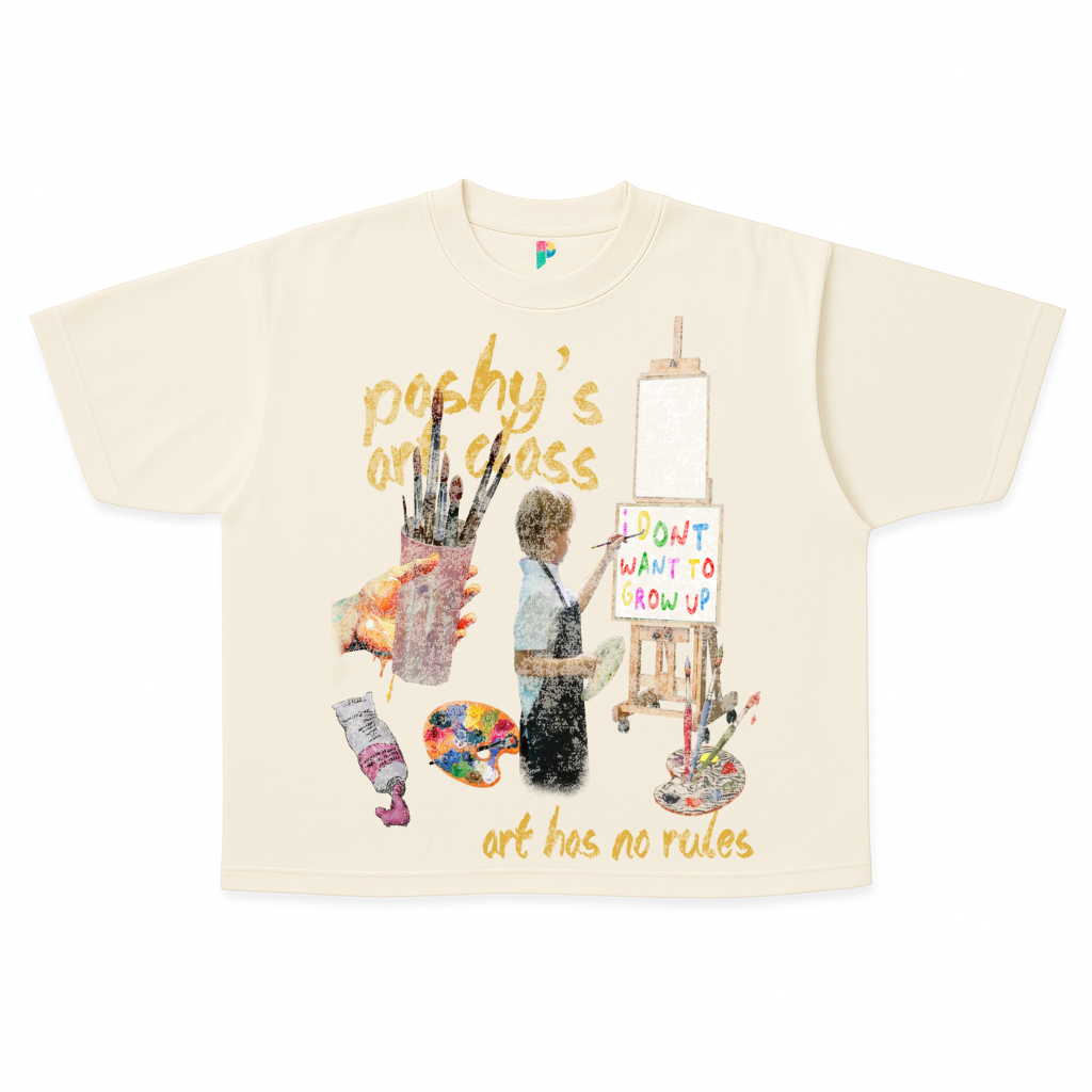 "PASHY'S ART CLASS" BOXY CROPPED TEE