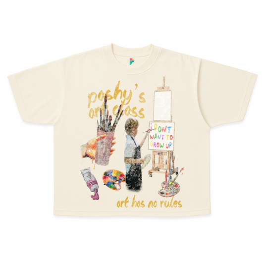 "PASHY'S ART CLASS" BOXY CROPPED TEE